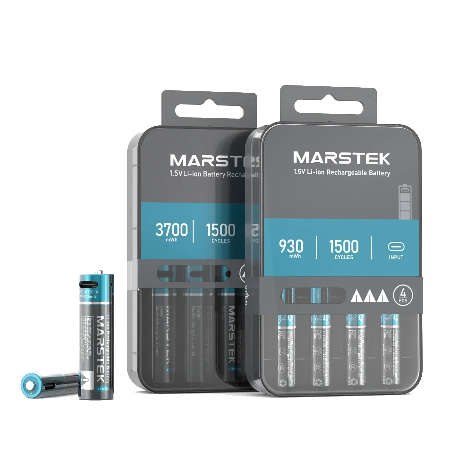 MARSTEK wiederaufladbarer Li-Ion-Akku mit USB-C-Anschluss
